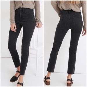 Madewell Stovepipe Cropped Jeans in Banberry Wash, Raw Hems NB101